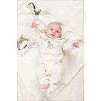 Little Gusto Organik Pamuk Bebe Yakalı Tulum Playtime Tay Nakışlı - Krem - Bej - 0 - 3 Ay
