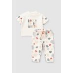 Little Gusto Organik Pamuk Bebek Takımı Born To Be Gusto - Renkli - 3 - 4 Yaş