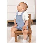 Little Gusto Organik Pamuk Müslin Bebek Mavi Şort Salopet