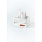 Little Gusto Organizer Sepet Bebek Cosmos Beyaz Organik Pamuk 15x17 Cm