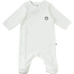 Little Gusto Patikli Tulum Yenidoğan Beyaz Organik Pamuk - Beyaz - Beyaz - 3 - 6 Ay