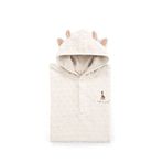 Little Gusto Sophie La Girafe Açık Bej Organik Pamuk Unisex Bebek Panço Havlu