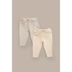 Little Gusto Sophie La Girafe Organik Pamuk 2'li Bebek Pantolonu - Sarı - Bej - 3 - 6 Ay