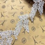Little Lane Dantel Kumaş Büyük 9.5 cm Avrupa Yaprakları, Perdeler için Dantel İşlemeli Masa Örtüleri İpli Giysiler Çay/Aksesuarlar (Her Pakette 4) Bianco