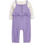 Little Layette Kız Bebek Mor Salopet Set - 3 Ay