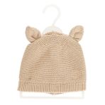 Little Plane Unisex Bere Triko Pamuklu Kulaklı Bej -