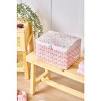 Little Sun Serisi Mini Hurç - Fermuarlı Çocuk Odası Düzenleme Kumaş Saklama Organizer 30X22X18CM - Pembe - 30 x 22
