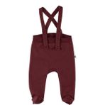 Little Yucca Seed Organik Pamuk Patikli Bebek Salopet-Bordo - 3 - 6 Ay