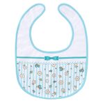 LittleForBig Ayarlanabilir Velcro Kapatma ile Pamuk Su Geçirmez Babydoll Baskılı Mavi Çiçekli Yetişkin Önlüğü, mavi, One Size