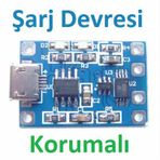 Lityum Pil Şarj Devresi Micro USB TP4056 Batarya Şarj Modülü