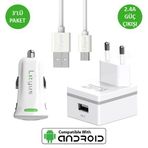 Lityus Şarj Paketi + Micro Usb Kablo (Beyaz) - AKLTCS0202