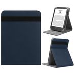 LIUDENWIN Evrensel Kılıf 6 inç Kobo Clara HD/Kobo Clara 2E/Kobo Nia/Pocketbook Basic 4/Touch Lux 5 Deri Stand Kapak Uyumlu 6'' Pocketbook/Tolino E-Kitap Okuyucu, Mavi