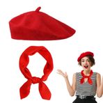 LIURFLNC Bere bayan, boyun atkısı, bayan, bere erkek, kırmızı şal klasik sanatçı barrett bandana fular, baş örtüsü, şık şal, kadınlar için hediye, Kırmızı, S-M