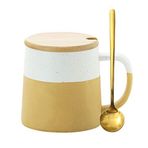 liushop Kahve Kupası Büyük Seramik Kahve Fincanı 15,2 Zoz Saplı Büyük Taş Kupa, Latte, Cappuccino için Uygun, Çay 6 Çeşit Mevcut Kahve Fincanı (Renk: Beyaz, Boyut: B)
