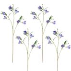 Liuyoyo 4 PCS Yapay İpek Çan Orkide Çiçekleri, Uzun Kök Campanula Kapalı Açık Dekor Için Sahte Moundlily, Yapay Çiçekler Mavi Ve Mor İpek Çiçek (A)