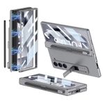 LIUZIHAN Samsung Galaxy Z Fold 6 için Kılıf, Ekran Koruyucu + Menteşe ve Görünmez Braket + Kalem tepsisi, Düşmeyi Önleyici, Sert PC Samsung Galaxy Z Fold 6 için Her Şey Dahil Kılıf. Gri