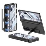 LIUZIHAN Samsung Galaxy Z Fold 6 için Kılıf, Ekran Koruyucu + Menteşe ve Görünmez Braket + Kalem tepsisi, Düşmeyi Önleyici, Sert PC Samsung Galaxy Z Fold 6 için Her Şey Dahil Kılıf. Siyah