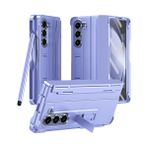 LIUZIHAN Samsung Galaxy Z Fold 6 için Kılıf, Ekran Koruyucu + Menteşe ve Görünmez Braket + S Kalem Kalemi, Düşmeyi Önleyici, Sert PC Samsung Galaxy Z Fold 6 için Her Şey Dahil Kılıf. Mor