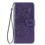 LIUZIHAN Xiaomi Poco M6 5G için kılıf. Çizilmez, Açılır Kılıf Yandan Destek Çubuğu Özellikli Kart Yuvalı Kılıf, PU Deri Folyo Kapak Xiaomi Poco M6 5G için. Mor