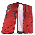 LIUZIHAN Xiaomi Poco M6 5G için kılıf. Sağlam ve Dayanıklı, Dahili Kickstand, Çizilmez, Darbe , Dayanıklı, Xiaomi Poco M6 5G için kılıf. Kırmızı