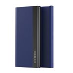 LIUZIHAN Xiaomi Poco M6 5G için Kılıf, Ultra İnce Manyetik Kapatma Kapaklı Kılıf, Çizilmez, Dayanıklı, Katlanır Braket, Xiaomi Poco M6 5G için Kılıf Koyu Mavi