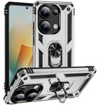 LIUZIHAN Xiaomi Poco M6 Pro 4G için kılıf. Sağlam ve Dayanıklı, Dahili Kickstand, Çizilmez, Darbe , Dayanıklı, Xiaomi Poco M6 Pro 4G için Kılıf.Gümüş