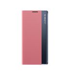 LIUZIHAN Xiaomi Poco M6 Pro 4G için Kılıf, Yan Akıllı Ekranlı Telefon Kılıfı, Kapaklı Kılıf, Çizilmeye Dayanıklı, Katlanabilir Stand, Xiaomi Poco M6 Pro 4G için Koruyucu Kılıf, Pembe Altın