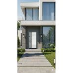 Liv Concept Modern Villa Serisi - Antrasit Çizgili Yatay Panel Çelik Kapı