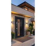 LİV Concept Parlak Antrasit Ve Ceviz Kombinli High-gloss Çelik Villa Kapısı Siyah