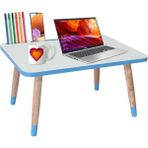 Liva Ahşap Laptop Tablet Bilgisyar ve Kahvaltı Sehpası Çalışma Masası - 59x43cm - Mavi