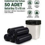 Liva Ambalaj Battal Boy Sızdırmaz Endüstriyel Çöp Poşeti 72X95 cm 50'li Rulo - 300 Gram Ekstra Dayanıklı - 72 x 95 cm