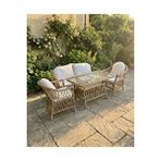 Liva Midi Üçlü Rattan Bahçe Ve Balkon Oturma Grubu Bej