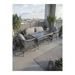 Liva Midi Üçlü Rattan Bahçe Ve Balkon Oturma Grubu Gri