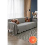 Liva Pelüş Kaymaz Tabanlı Koltuk Örtüsü 170X215 Cm Gri