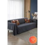 Liva Pelüş Kaymaz Tabanlı Koltuk Örtüsü 170X215 Cm Koyu Gri