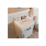 Livabo Helıa450x600mm,etajerli,ön Su Tutucu,arka Bütün Süpürgelikli,gizli Giderli Akrilik Banyo Lavabo
