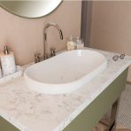 Livabo Zana 370 x 640 x 130 mm Tezgah Üstü ve Ankastre Uyumlu Akrilik Banyo Lavabosu