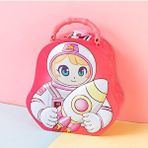 Livava Astronot Çantalı Ve Kilitli Metal Kumbara, Pembe, 15x8-