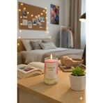 Livava Buzlu Ahududu Jel Mum Cam Bardak ,%100 Soyawax El Yapımı, Çilek Kokulu, 13x8 Pembe