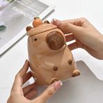 Livava Capybara Seramik Kupa 300 Ml, Kahve, 13x9 Kahverengi
