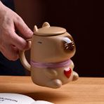 Livava Capybara Seramik Kupa 320 Ml, Kahve, 13x9 Kahverengi