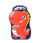Livava Dinozor Çantalı Ve Kilitli Metal Kumbara, 17x12 - Kırmızı