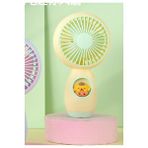 Livava Figürlü Şarjlı El Vantilatörü Masaüstü Taşınabilir Mini Fan Purin Sarı