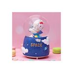 Livava Hello Kitty Uzayda Büyük Boy Kar Küresi Işıklı, Müzikli, Püskürtmeli, 16x12 Mavi