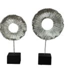 Livava İkili Halka Biblo, Polyester, Gümüş, 25X15