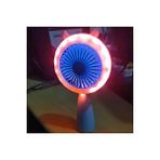 Livava Işıklı Şarjlı El Vantilatörü 2 Kademeli Boynuzlu Masaüstü Taşınabilir Mini Fan Mavi
