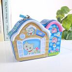Livava Kedi Evi Çantalı Ve Kilitli Metal Kumbara, 18x14 - Sarı