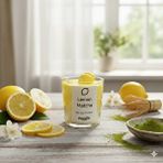 Livava Limon Çayı Jel Mum Cam Bardak ,%100 Soyawax El Yapımı, Kiraz Kokulu, 9x8 Sarı