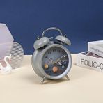 Livava Livava Astronot Metal Masa Saati Alarmli Ve Işikli, Gri, 16x11