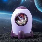 Livava Livava Roket Kilitli Işıklı Kumbara, Mor, 17x10